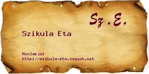 Szikula Eta névjegykártya